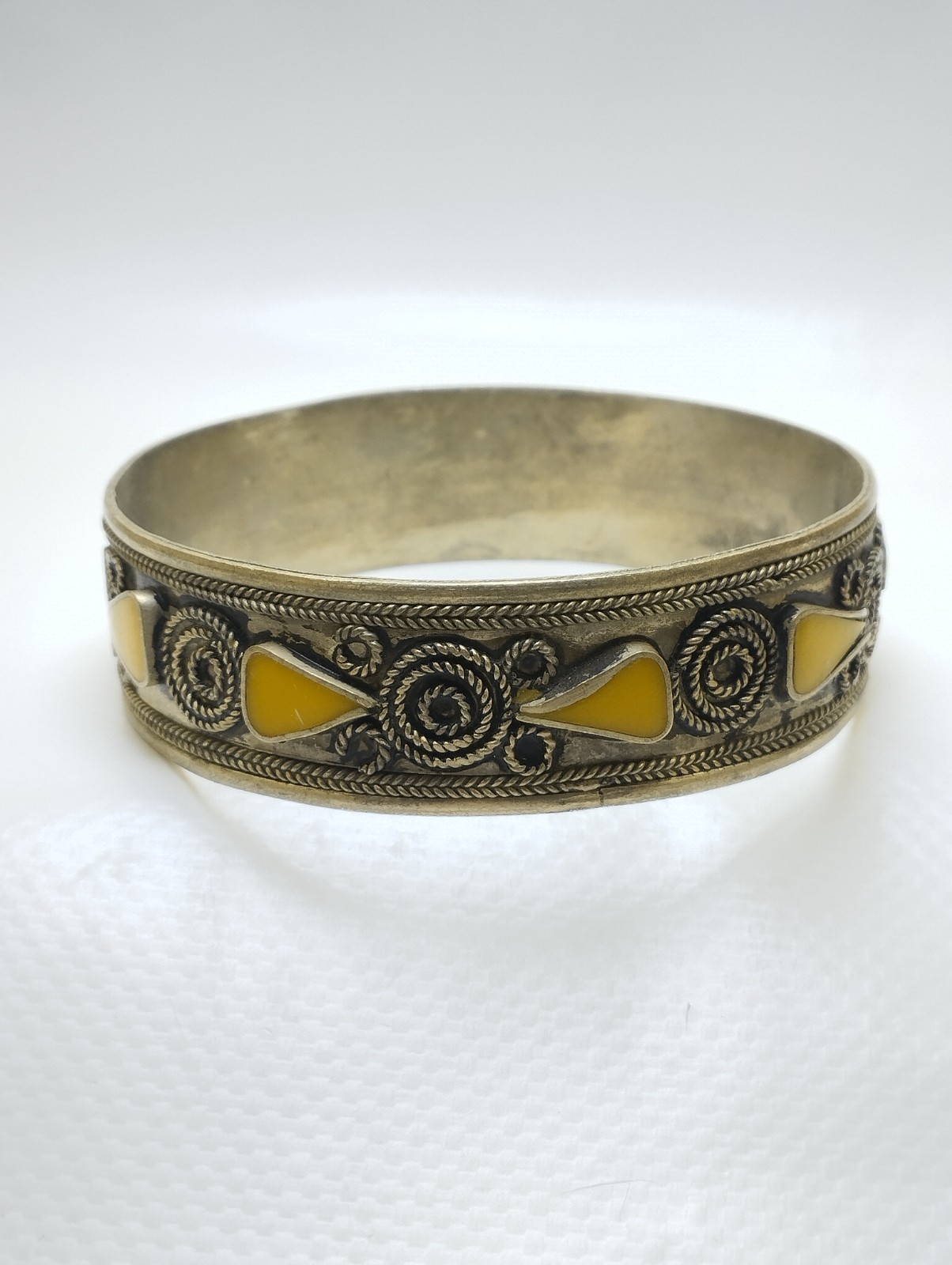 RARE ANTIQUE MOROCCAN BERBER SILVER CUFF BRACELET HANDCRAFTED TUAREG DESIGN
