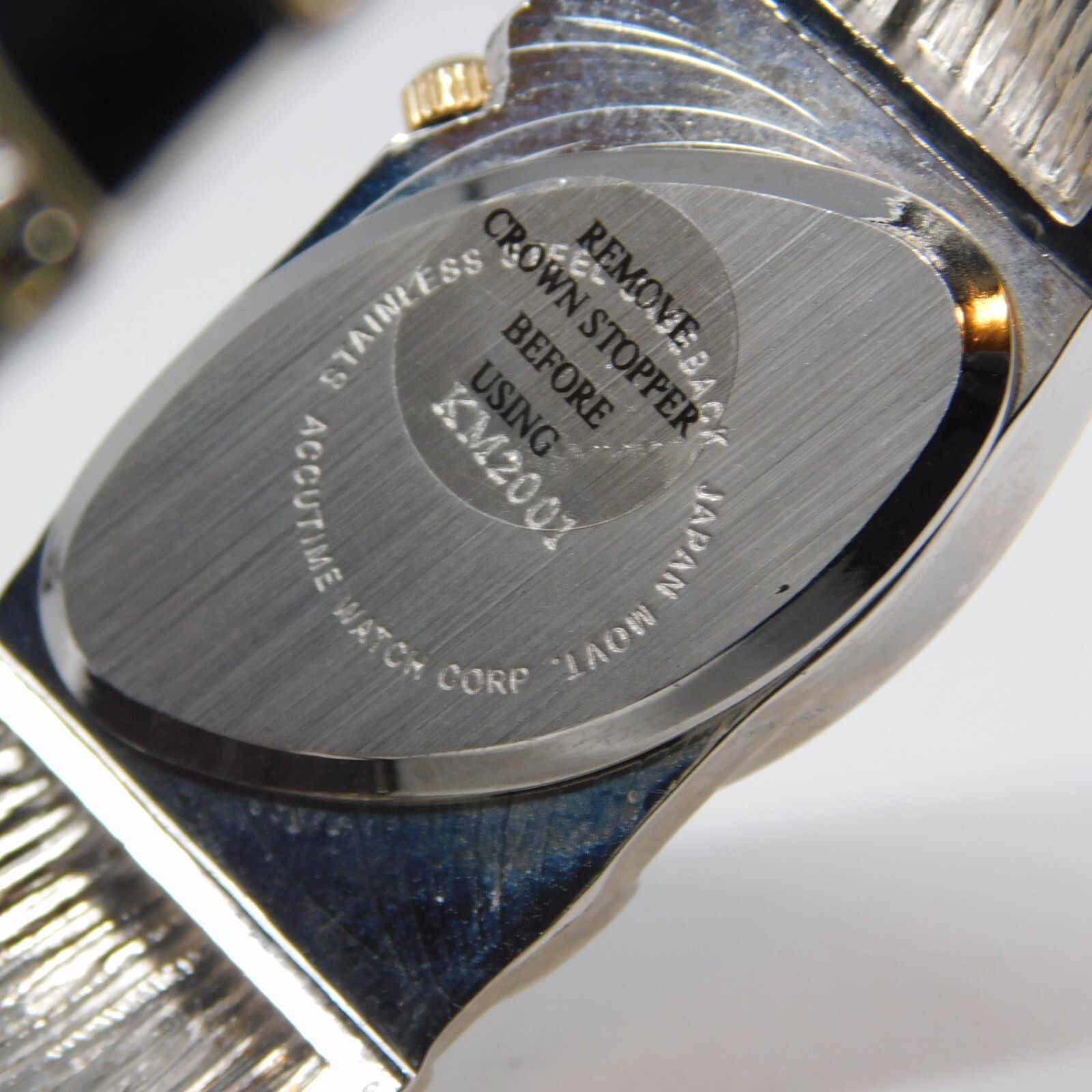 ACCUTIME WATCH CORP. KM2001 Diamond Quartz Women’s Watch Sz. 6 1/4″ New Battery