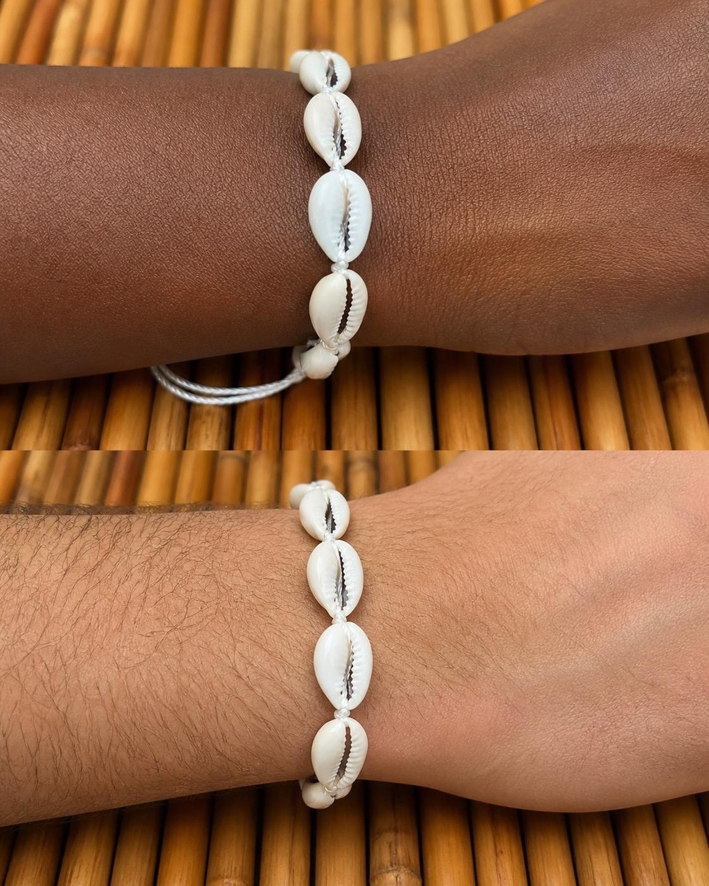 Handmade Cowrie Shell Bracelet, Adjustable Beach Jewelry, Boho Unisex Summer Sty