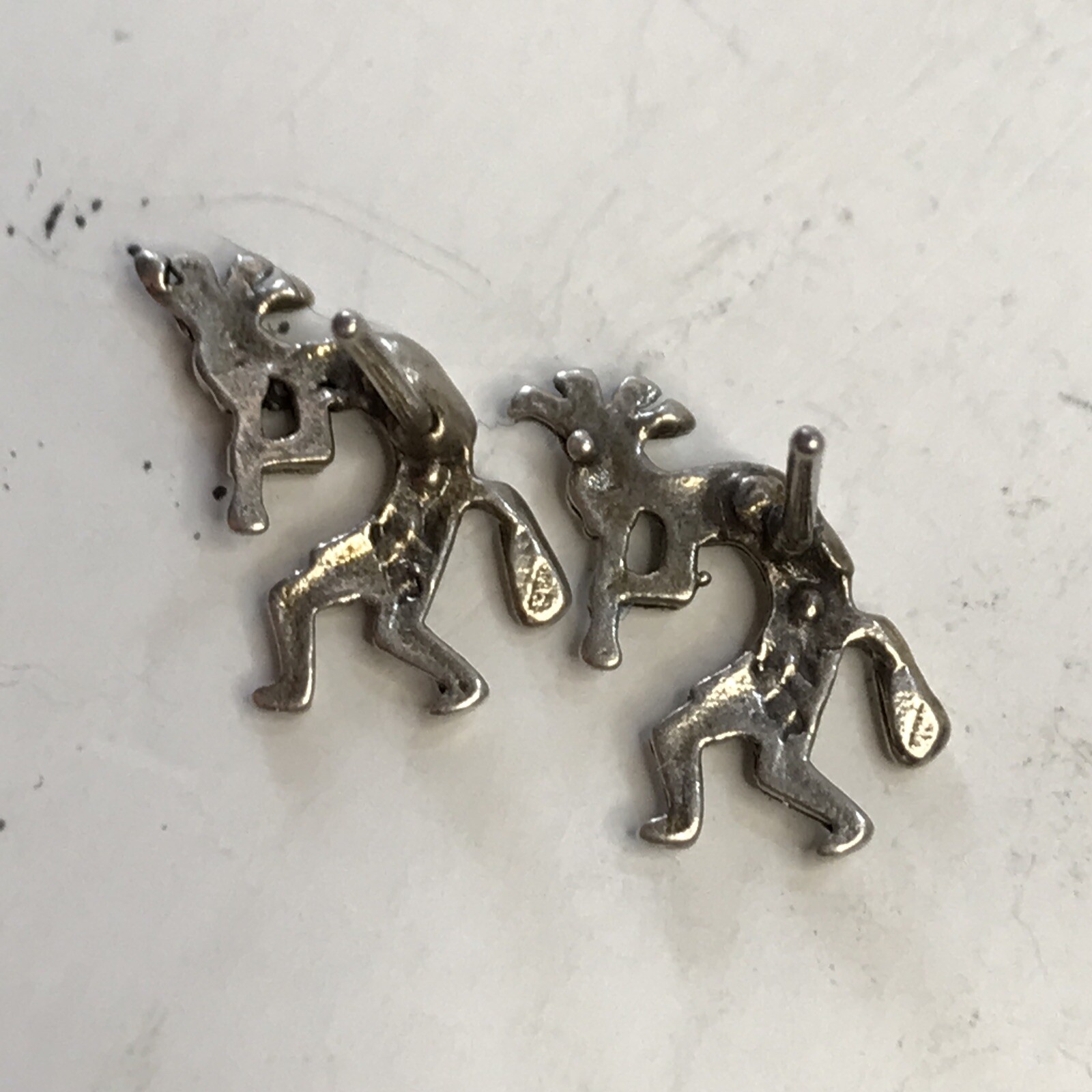 Sterling Silver Handmade Studs, .925 Vintage Kokopelli N.A. Flute Player