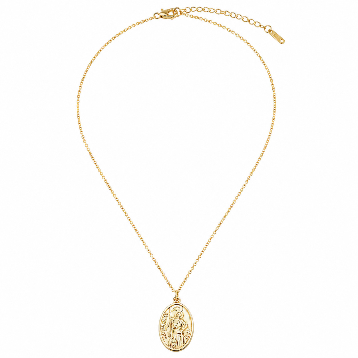14K Gold Dipped St. Joan of Arc Medal Pendant Necklace Religious Gift for Women