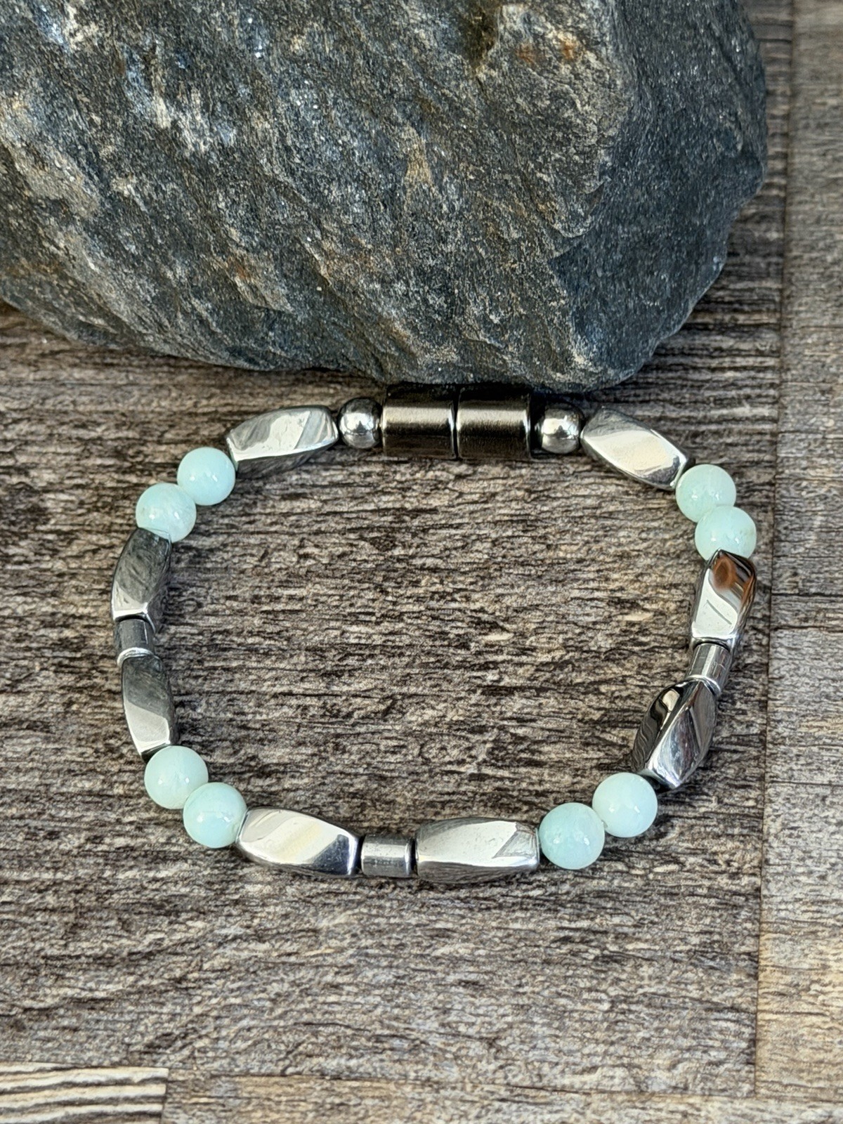 3X Power Magnetic Hematite Amazonite Necklace Anklet Bracelet 1 Row
