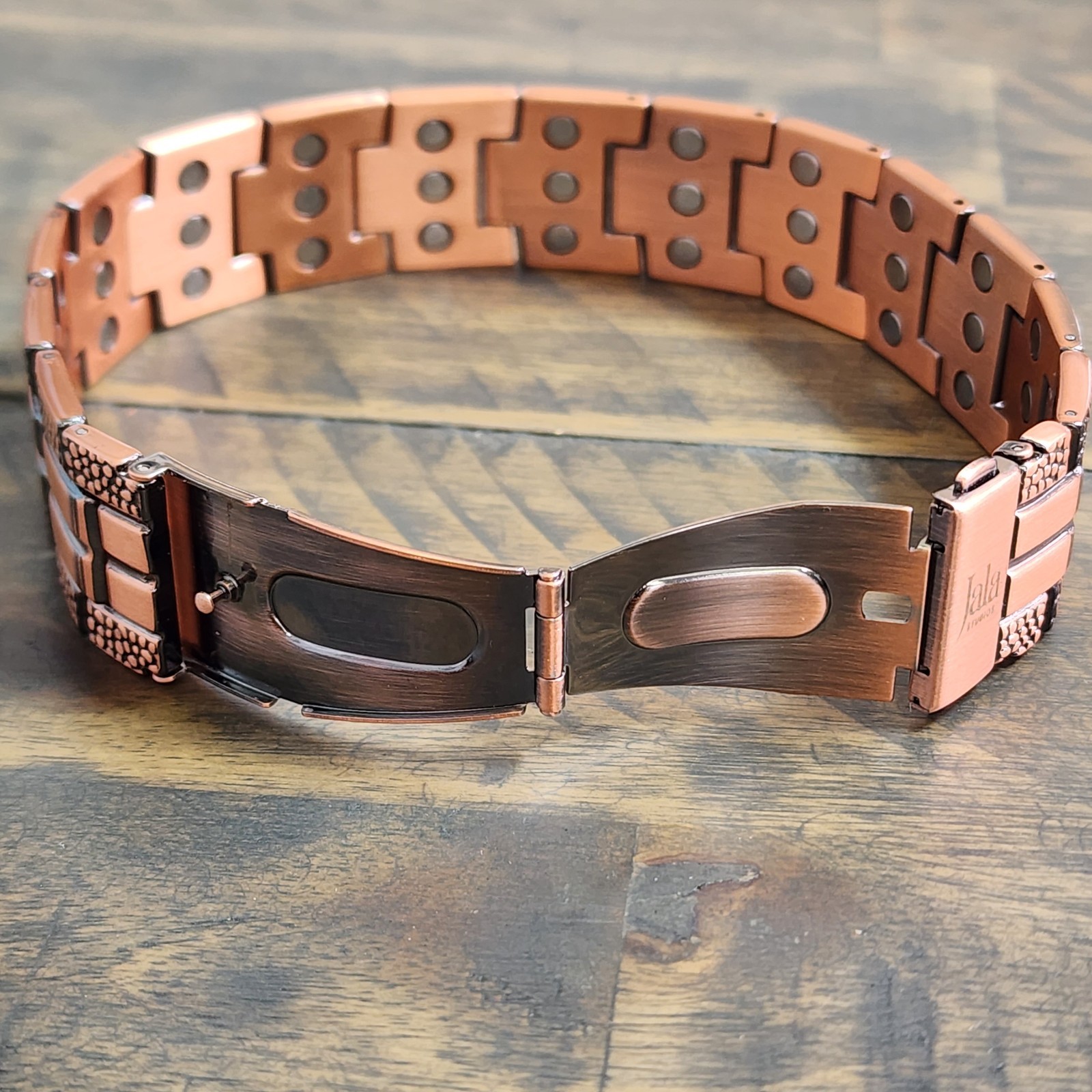 Pure Copper Magnetic Bracelet 42 Magnets 22.5 mm Wide Adjustable Butterfly Clas