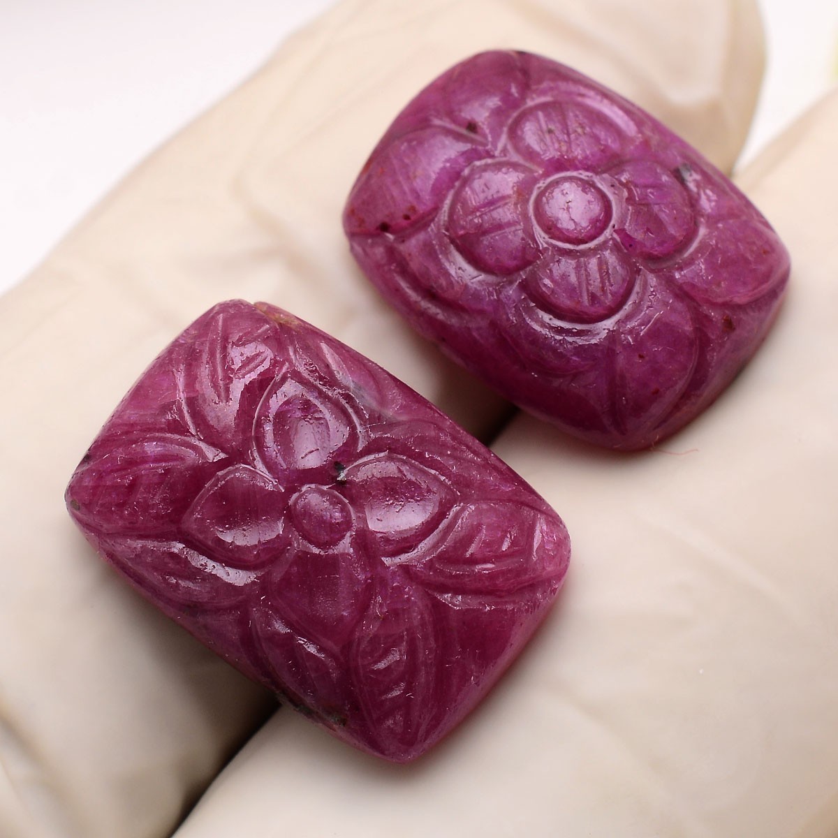 2 Pcs Natural Ruby Untreated Rare Moghul Carved Exclusive Loose Gemstones Lot