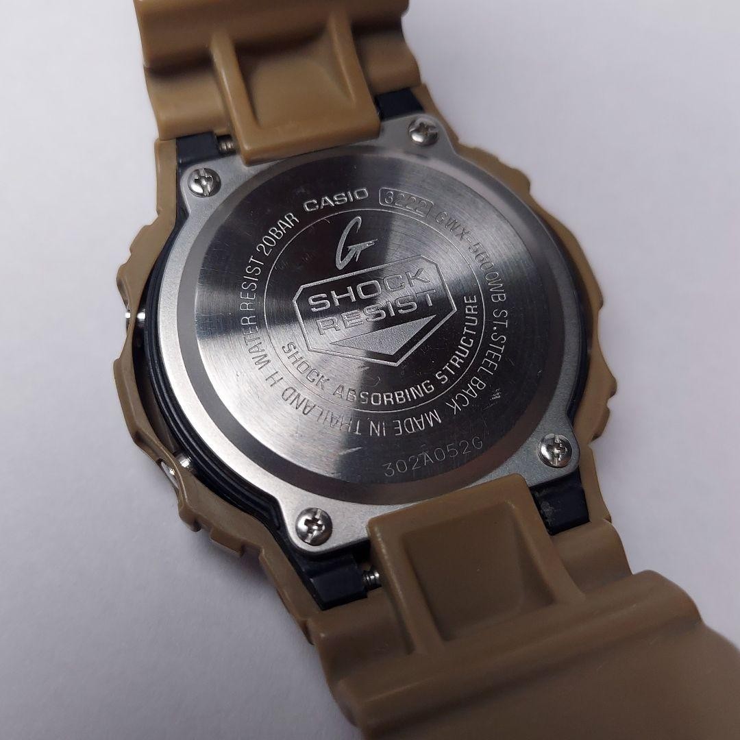 CASIO G-SHOCK G-LIDE GWX-5600WB-5JF Wood Grain Tide Graph Used from Japan