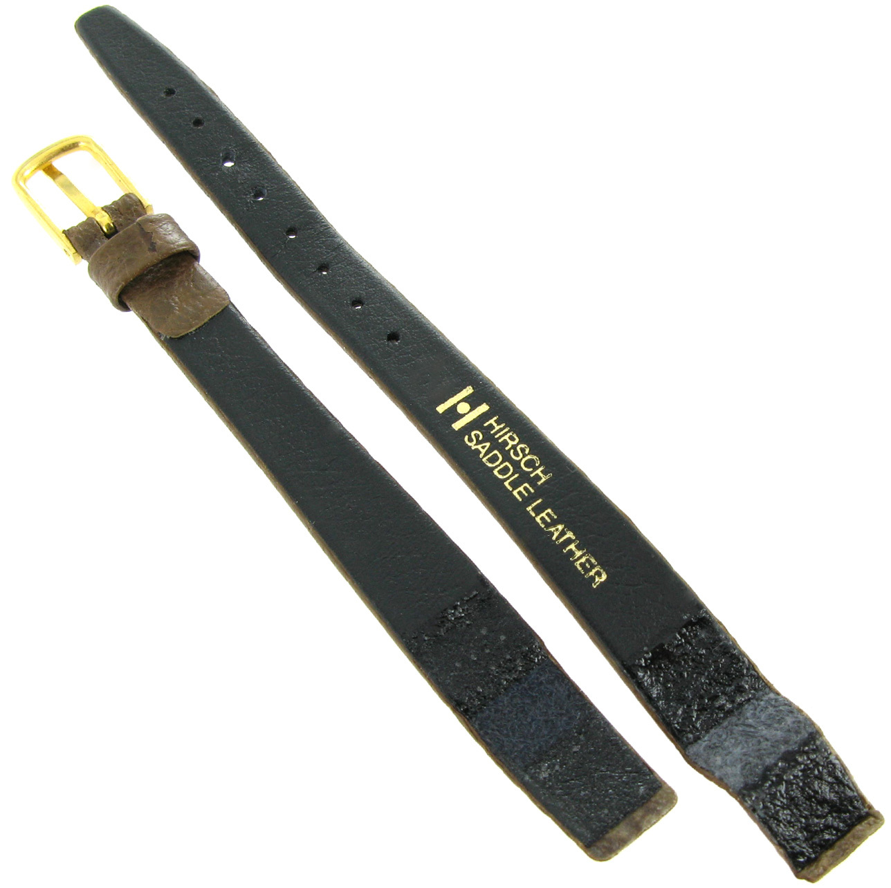 10mm Hirsch Brown Saddle Genuine Leather Unstitched Flat Open Ended Watch Band