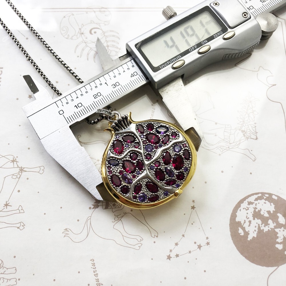 Pomegranate Fruit Hand Made Designer Pendant 925 Sterling Silver Collectable