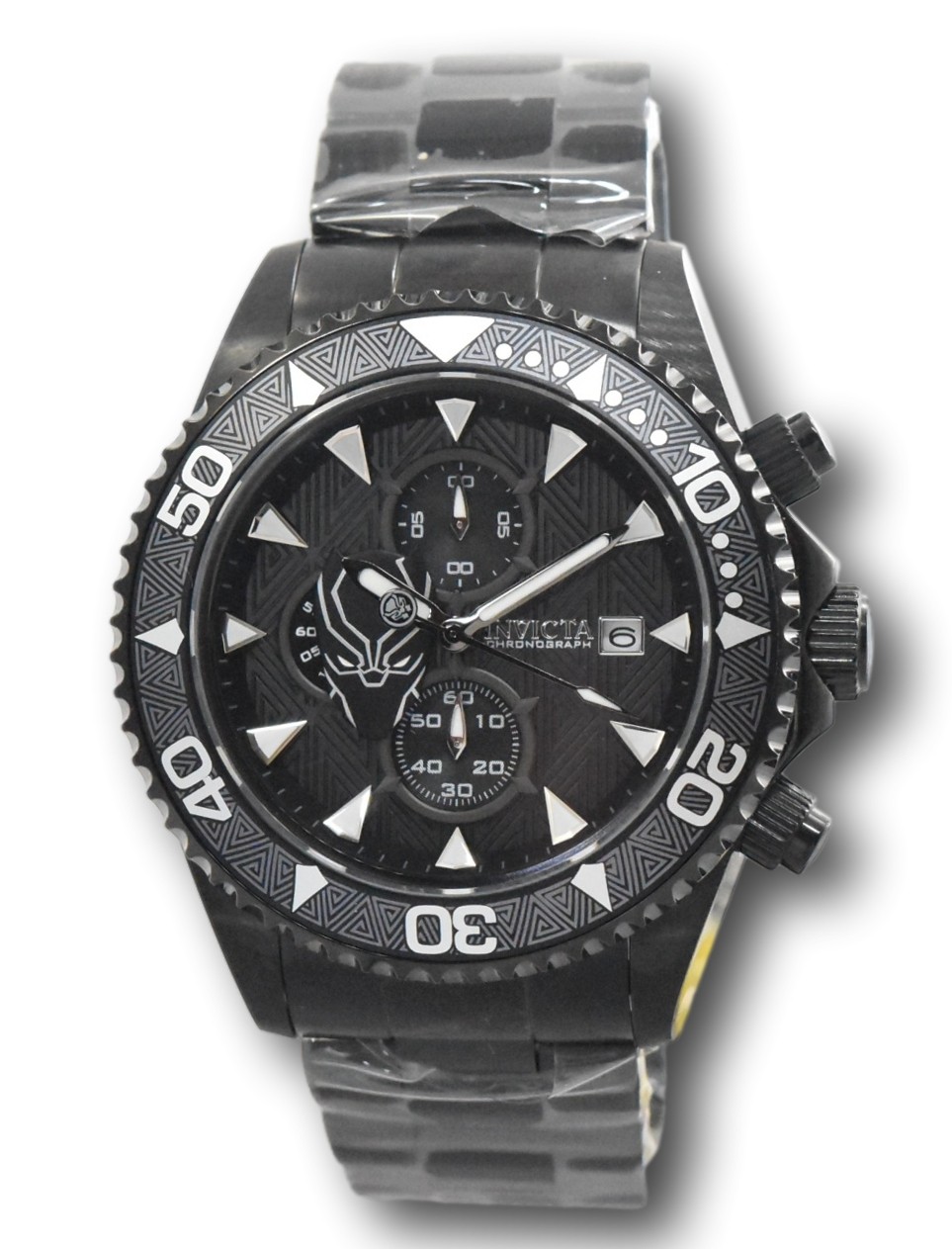 **Runs Slow** Invicta Marvel Black Panther Men’s 47mm Limited Chrono Watch 34627