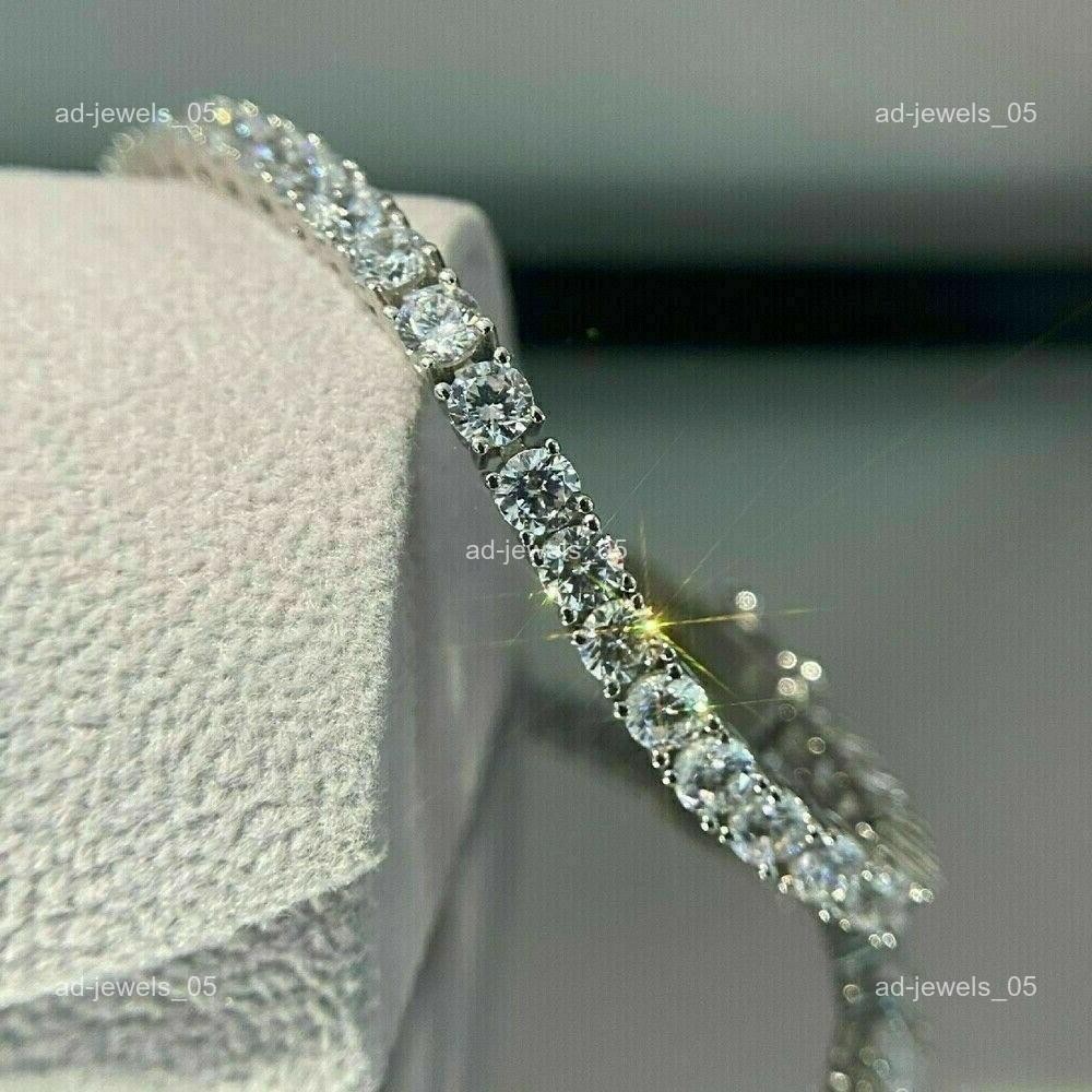 Round Cut Lab-Grown/CVD Diamond Birthday Gift Tennis Bracelet 950 Platinum