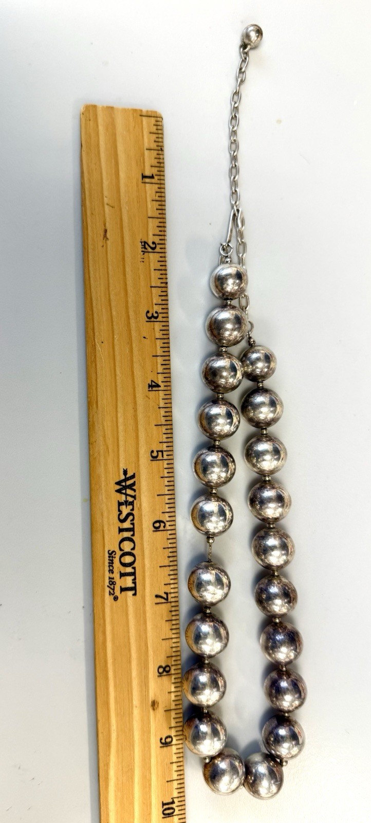 VTG.Premier Designs Sterling Silver Graduated Bead Necklace 54.46g Southwestern