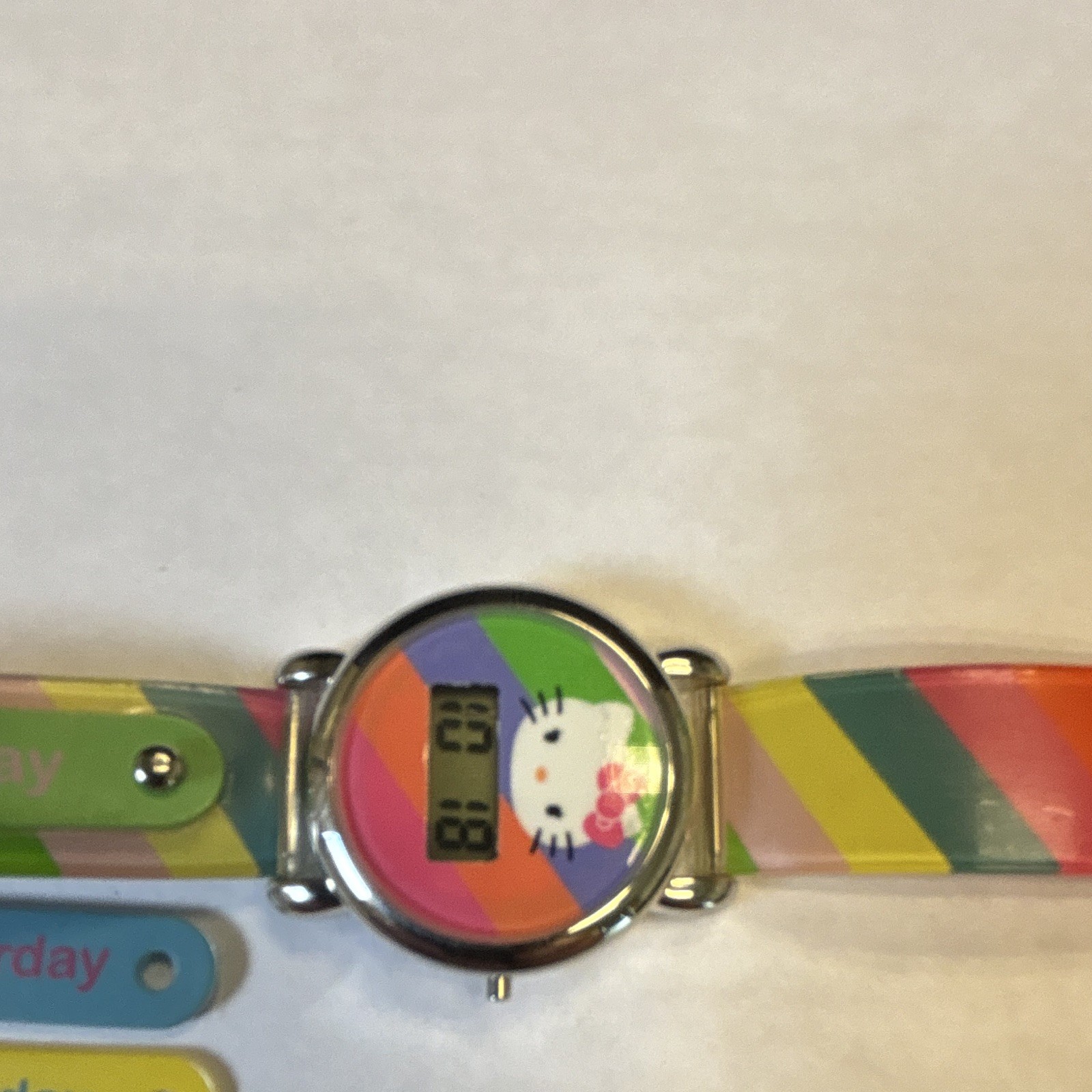 Hello Kitty Digital Watch Rainbow Colors VTG Digital Millennial w/Date