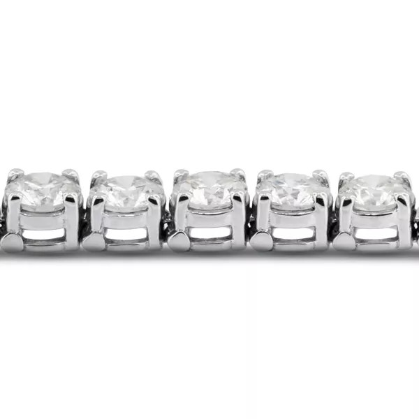 Tennis Bracelet Solid 14K Gold Classic 3.05 Carat Round Lab-Grown Diamond D VVS1