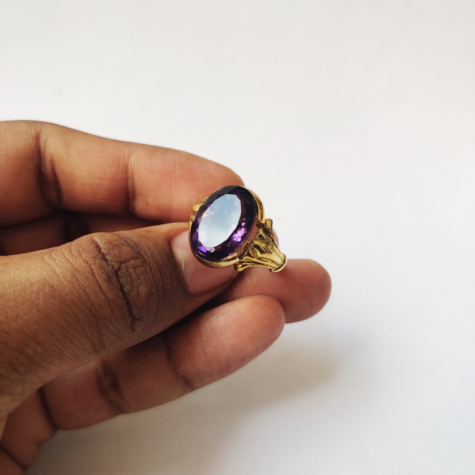925 Starling Silver Created Amethyst Ring Size 7 Handmade Art And Deco Victorian
