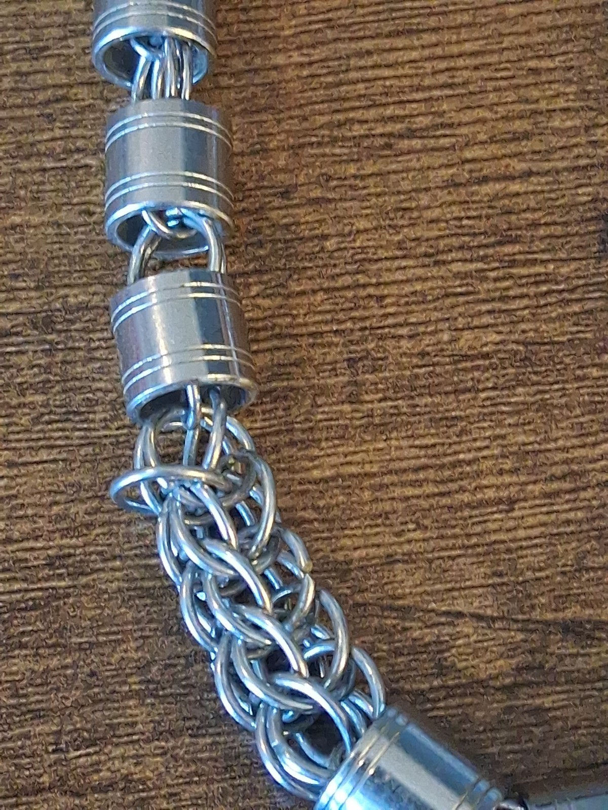 !!! Heavy Metal Necklace Solid Design Unique & Cool Silver Color 173 Grams !!!!