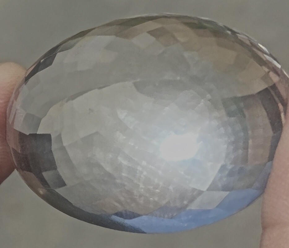 Silver Quartz Huge Clear Gem Portuguese Cut 26.4 Grams 132 Carats