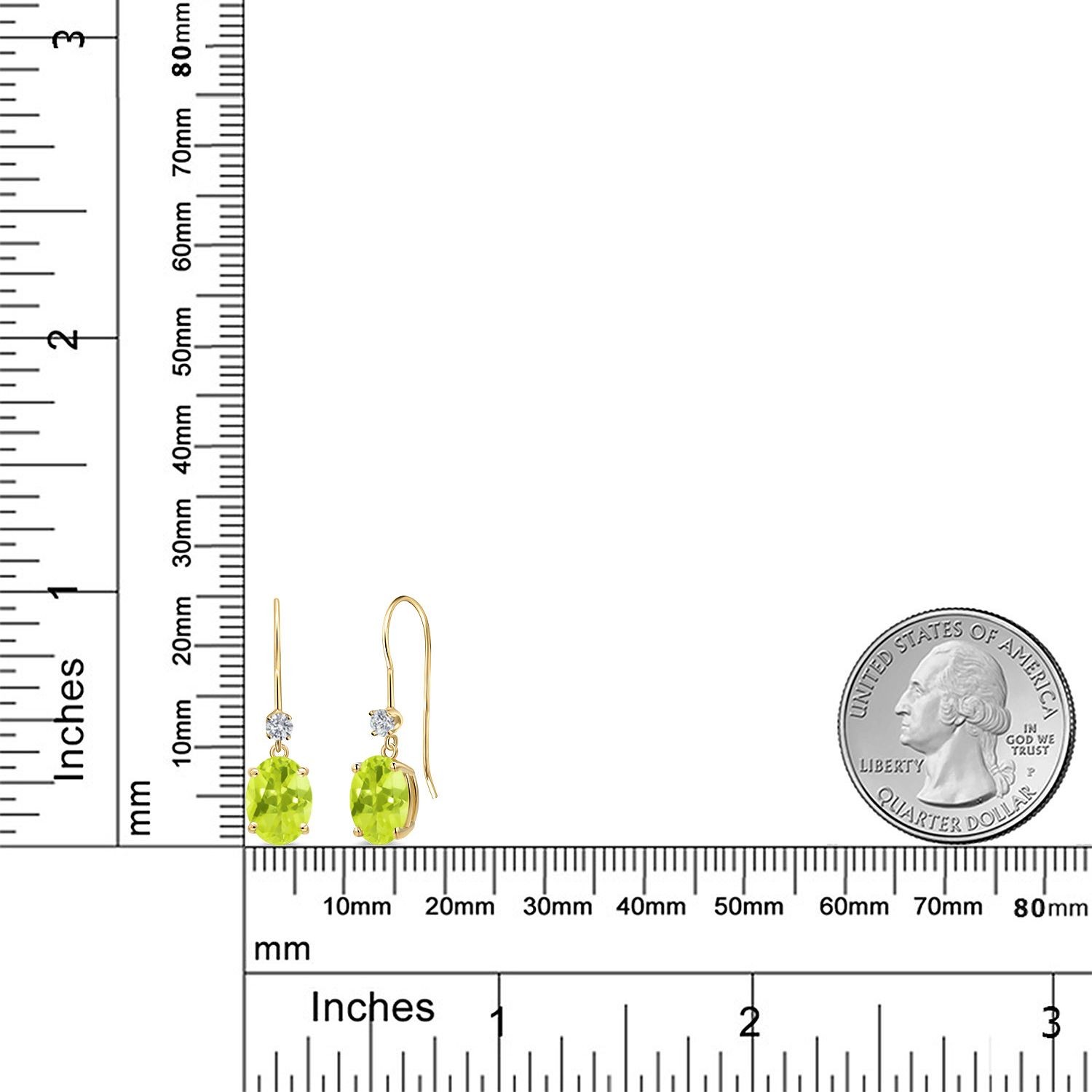 14K Yellow Gold Yellow Lemon Quartz and Lab Grown Diamond Earrings for Women |