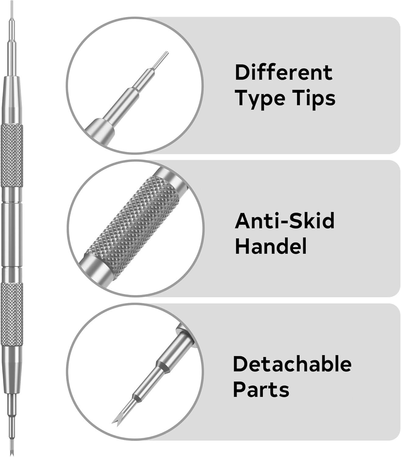 6767-F Watch Spring Bar Tool – Springbar Watch Tool Long Stainless Steel Handle