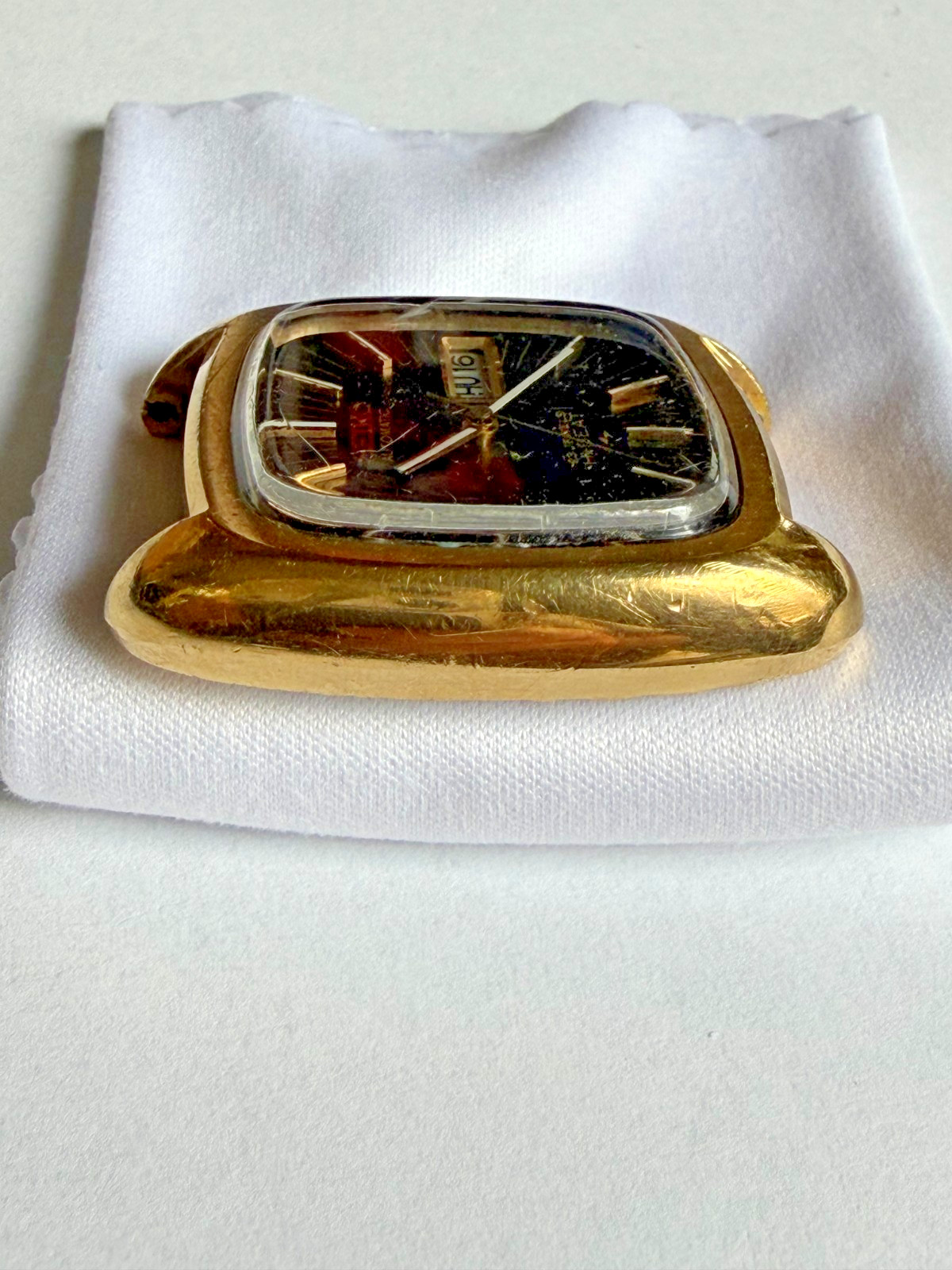 Vintage Seiko Hi-Beat Automatic 23 Jewel 2409-3009 Gold Black TV Dial 1972 Runs