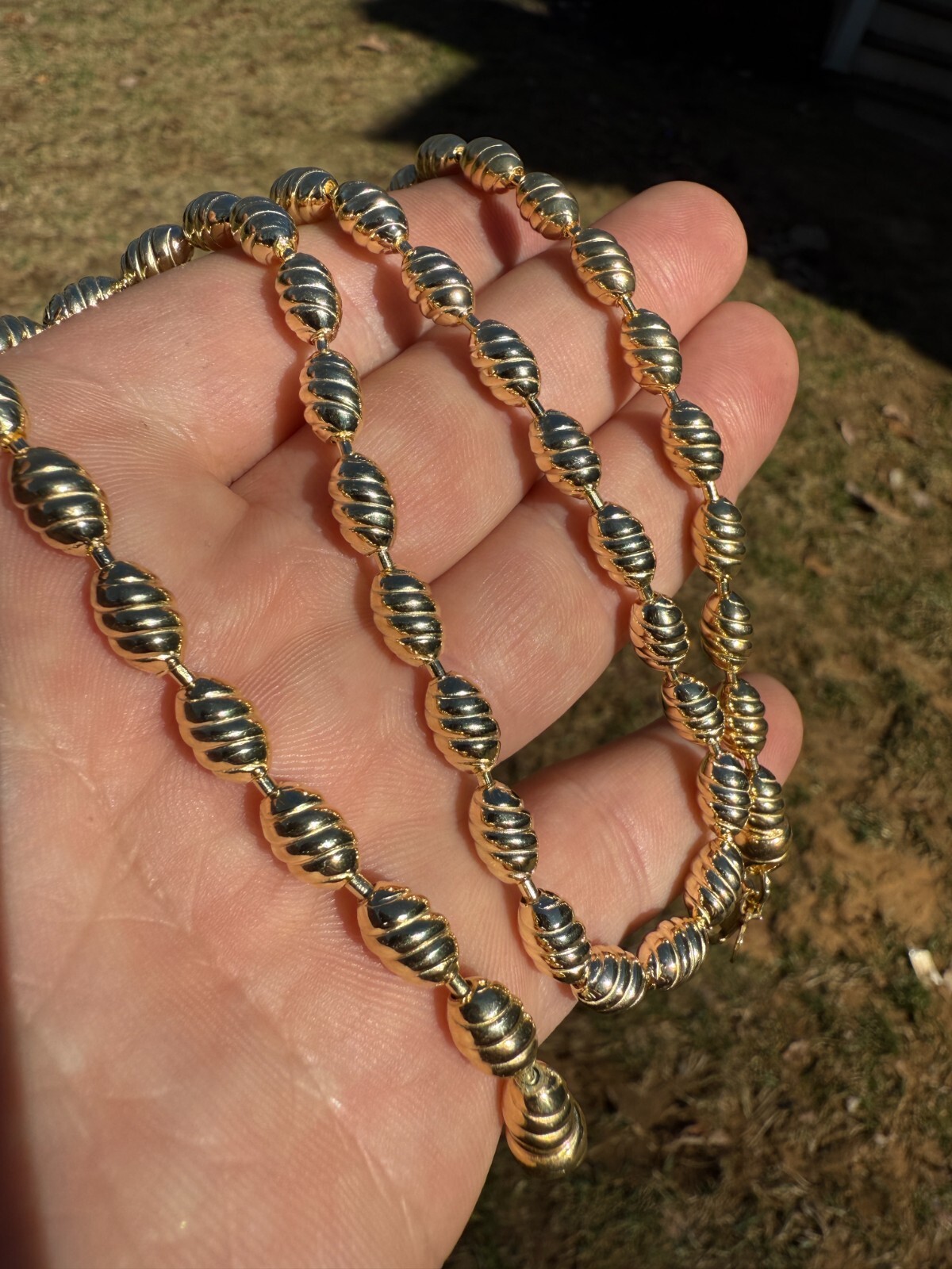 6mm Ball Bead Chain Custom Infinity Link Mens Necklace 14k Gold Over 925 Silver