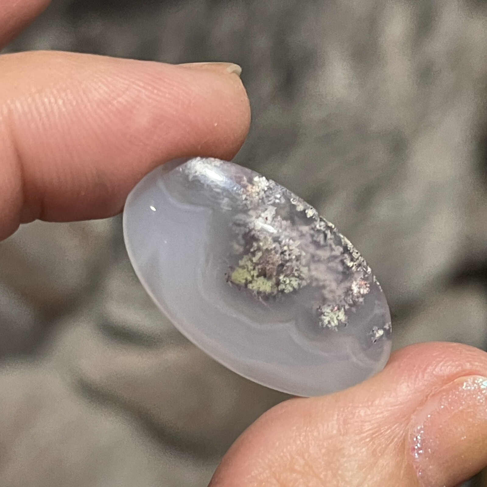 21.4ct 30×17.2×5.4mm Fine Garden Moss Agate Oval Cabochon Loose Picture Stone
