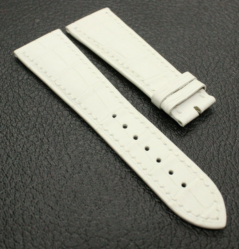 Genuine New Milus Alligator Leather White Band Strap 26mm x 20mm
