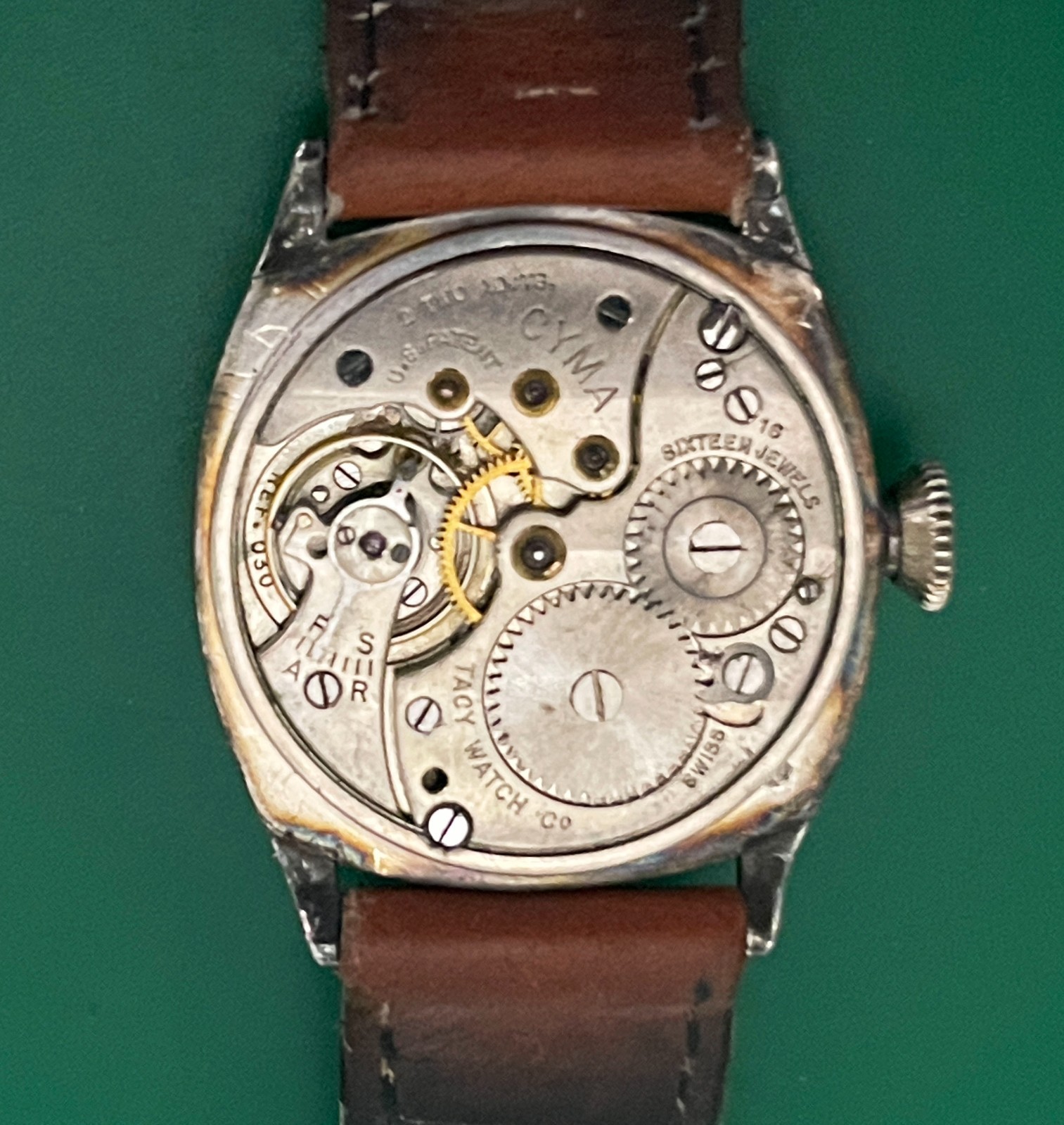 Vintage 1920’s CYMA Military Type Sterling Case Small Men’s Watch