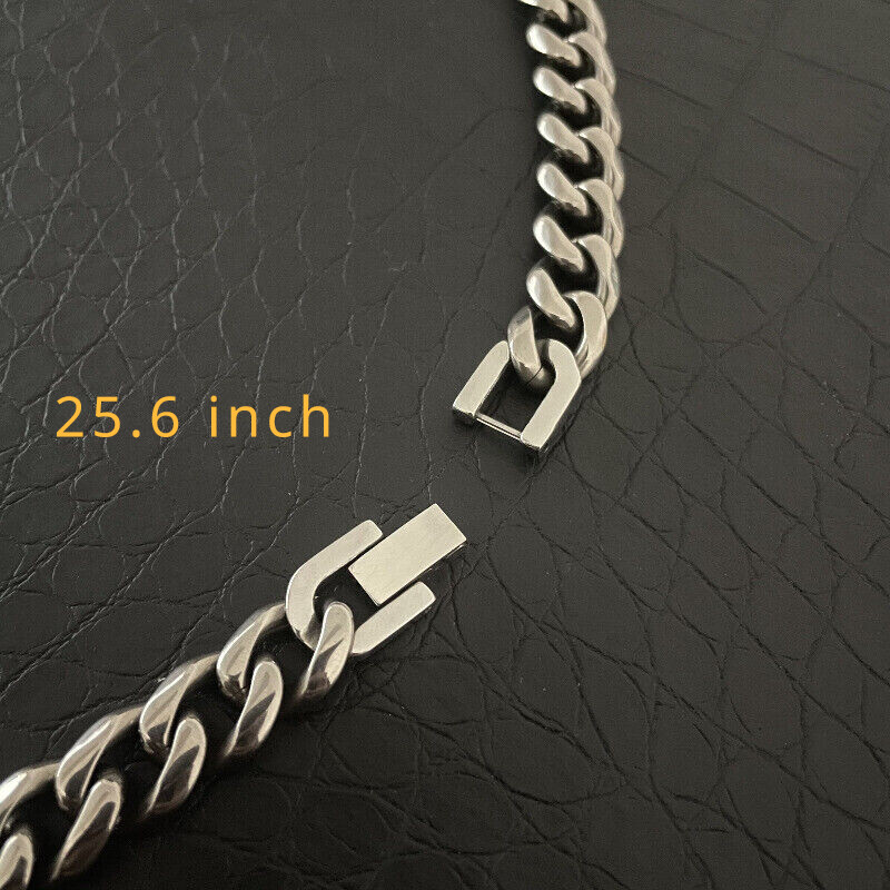 TA1 Pure Titanium Necklace 10.5mm Grinding Six Faces Be Antiallergic 25.6 inch