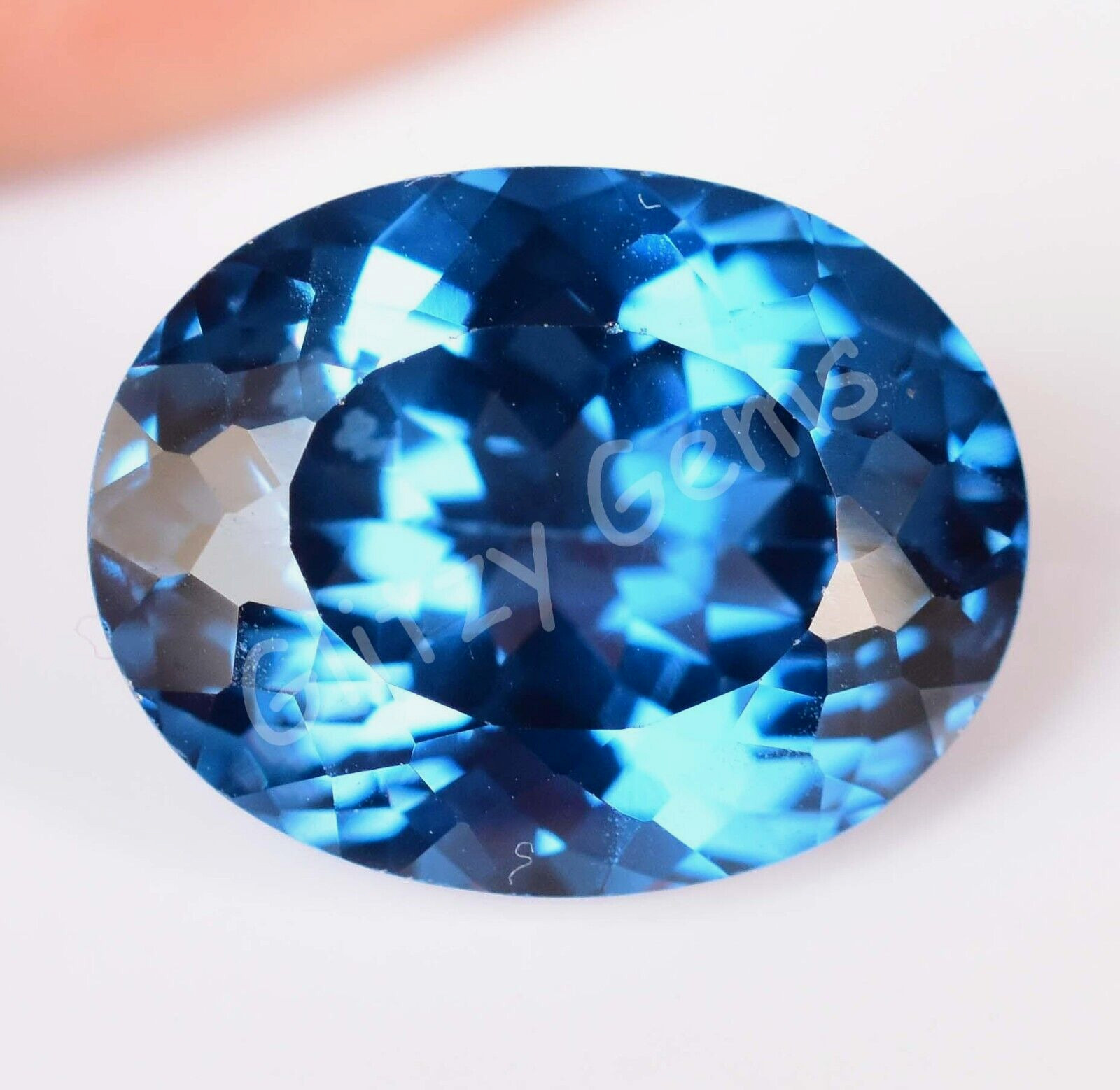 Natural Blue Zircon 14.85 Ct Oval Stunning Certified Cambodian Loose Gemstone