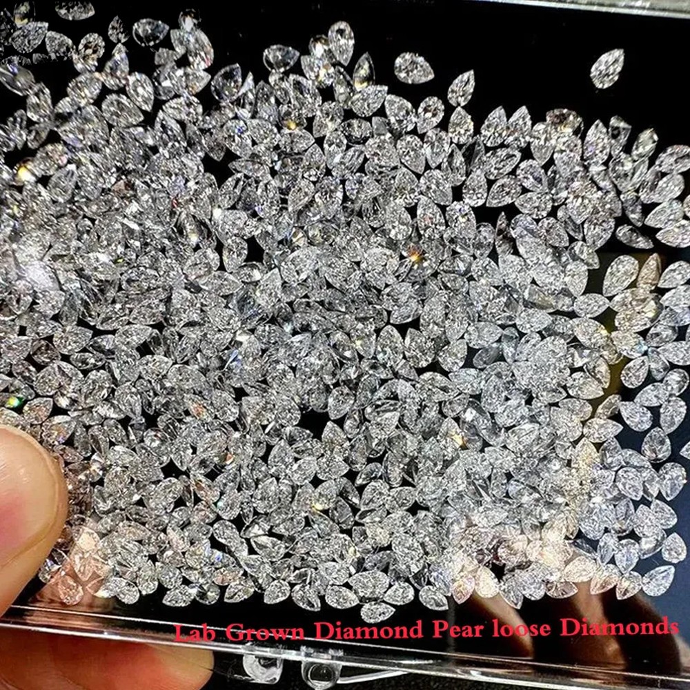 0.03CT-0.3CT DEF Colored Pear VS VVS HPHT Lab Grown Diamonds Loose Diamond Stone