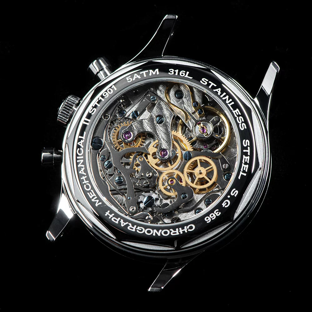 SEAGULL Watch SWAN NECK 1963 Exhibition Sapphire 38mm Chronograph Mechanical