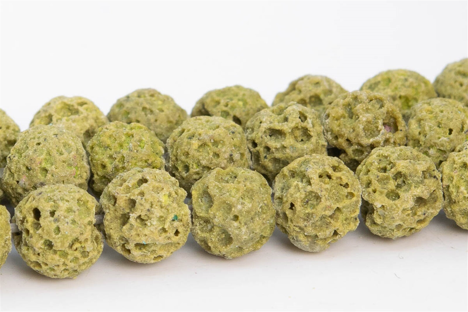 6MM Natural Mustard Yellow Volcanic Lava Beads Grade AB Round Loose Beads