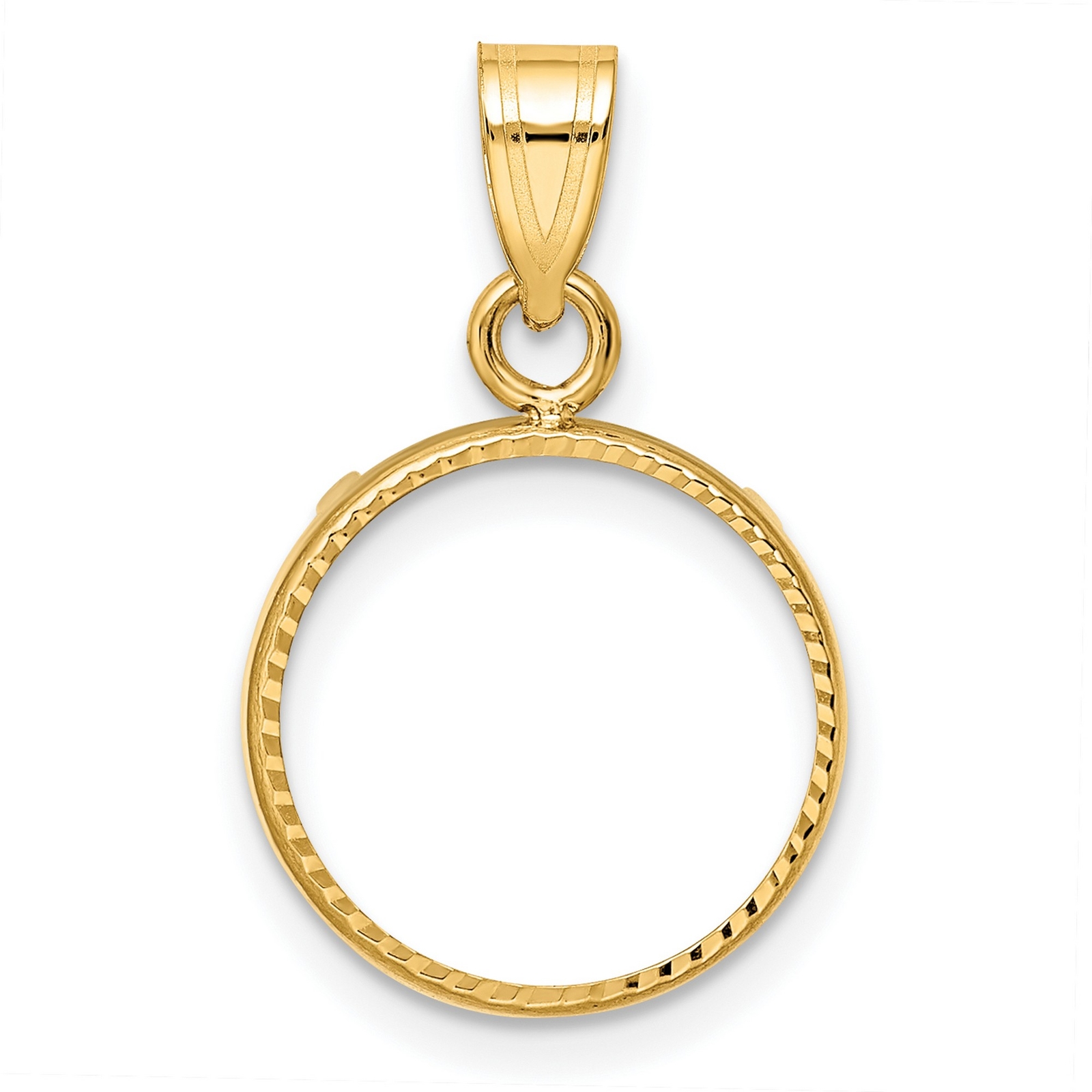 1849-1854 $1 Liberty Head Type 1 Prong Set Plain D/C Coin Bezel in 14k Gold