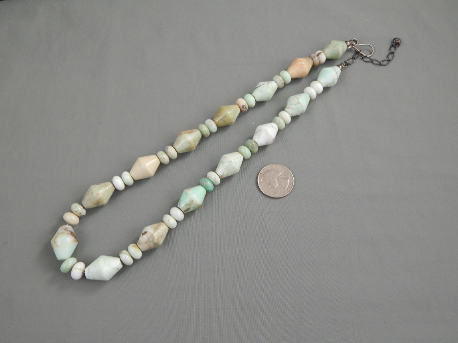 Signed DTR 925 Mine Finds by Jay King Bi-cone Gemstone Bead Necklace 22″ adj