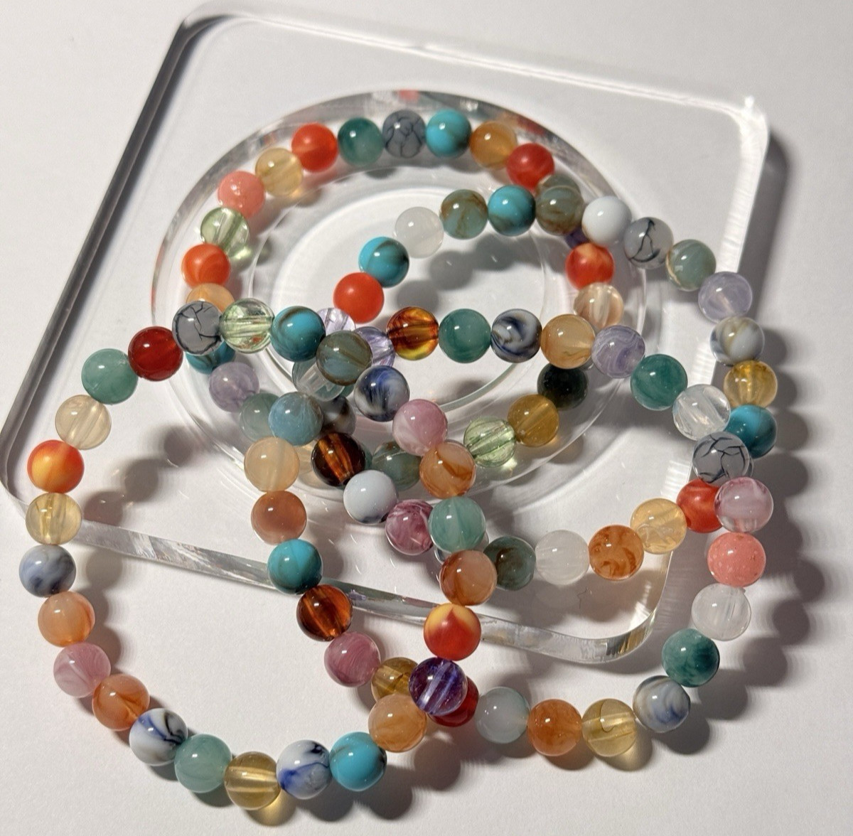 Handmade acrylic special stone design stretchy Bracelet friendship gift for her