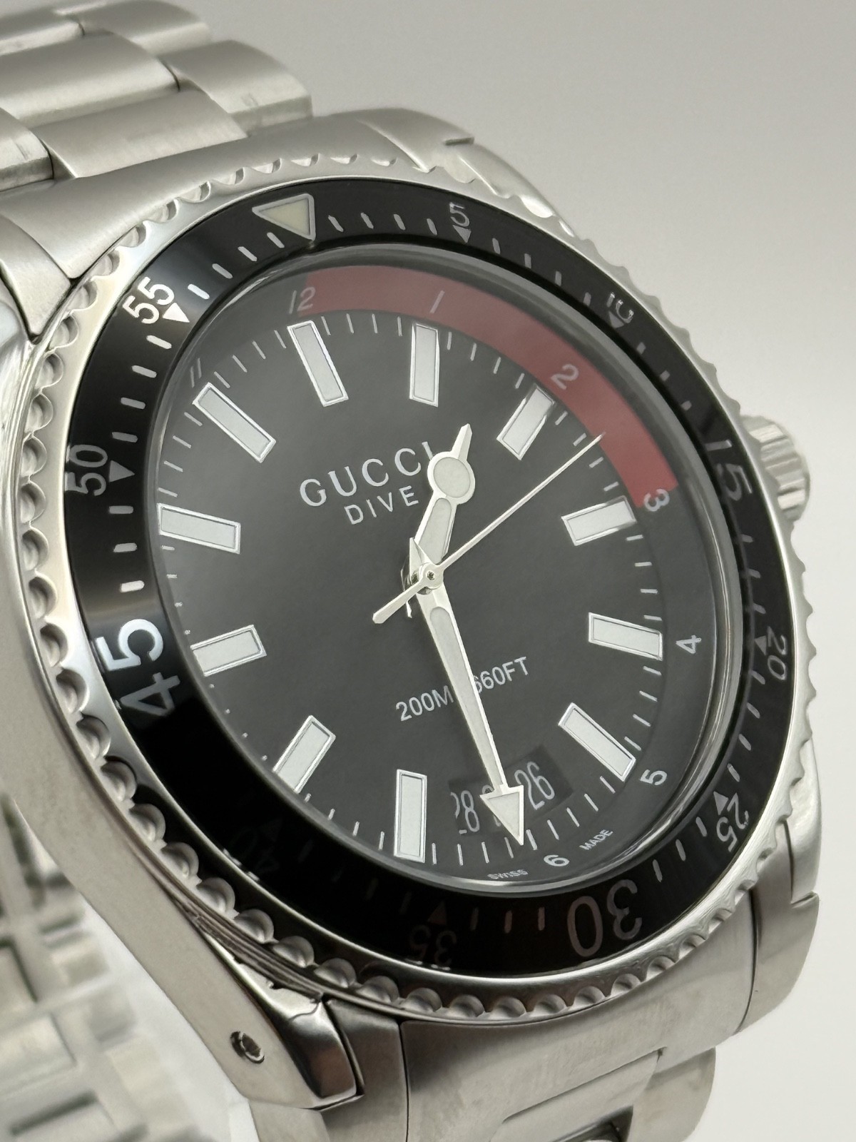 ​GUCCI Dive YA136212 Black Stainless Steel Men’s Watch 45MM – Brand New