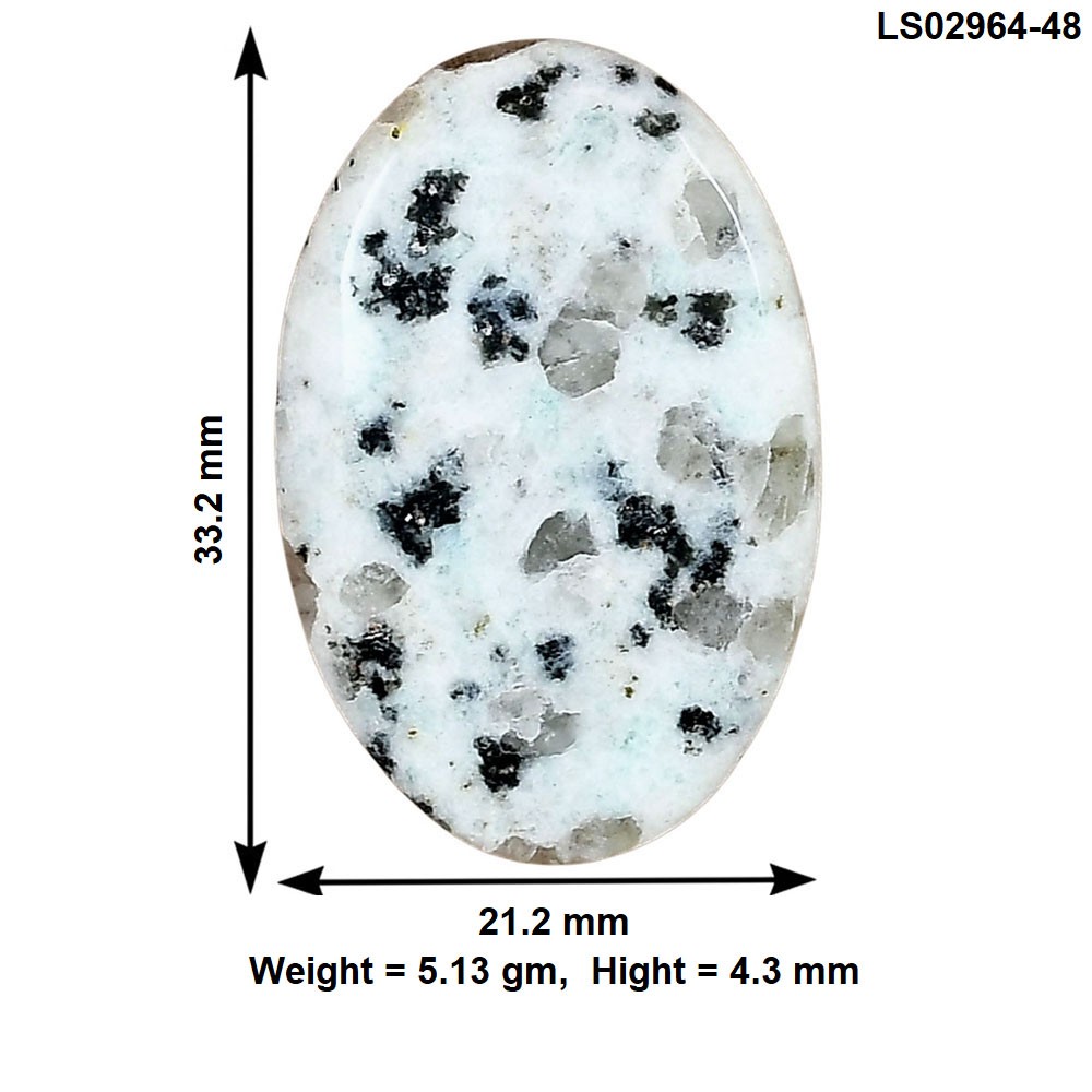 Natural Sesame Jasper 33.2×21.2×4.3 mm Oval Shape Polished Gemstone LS02964-48