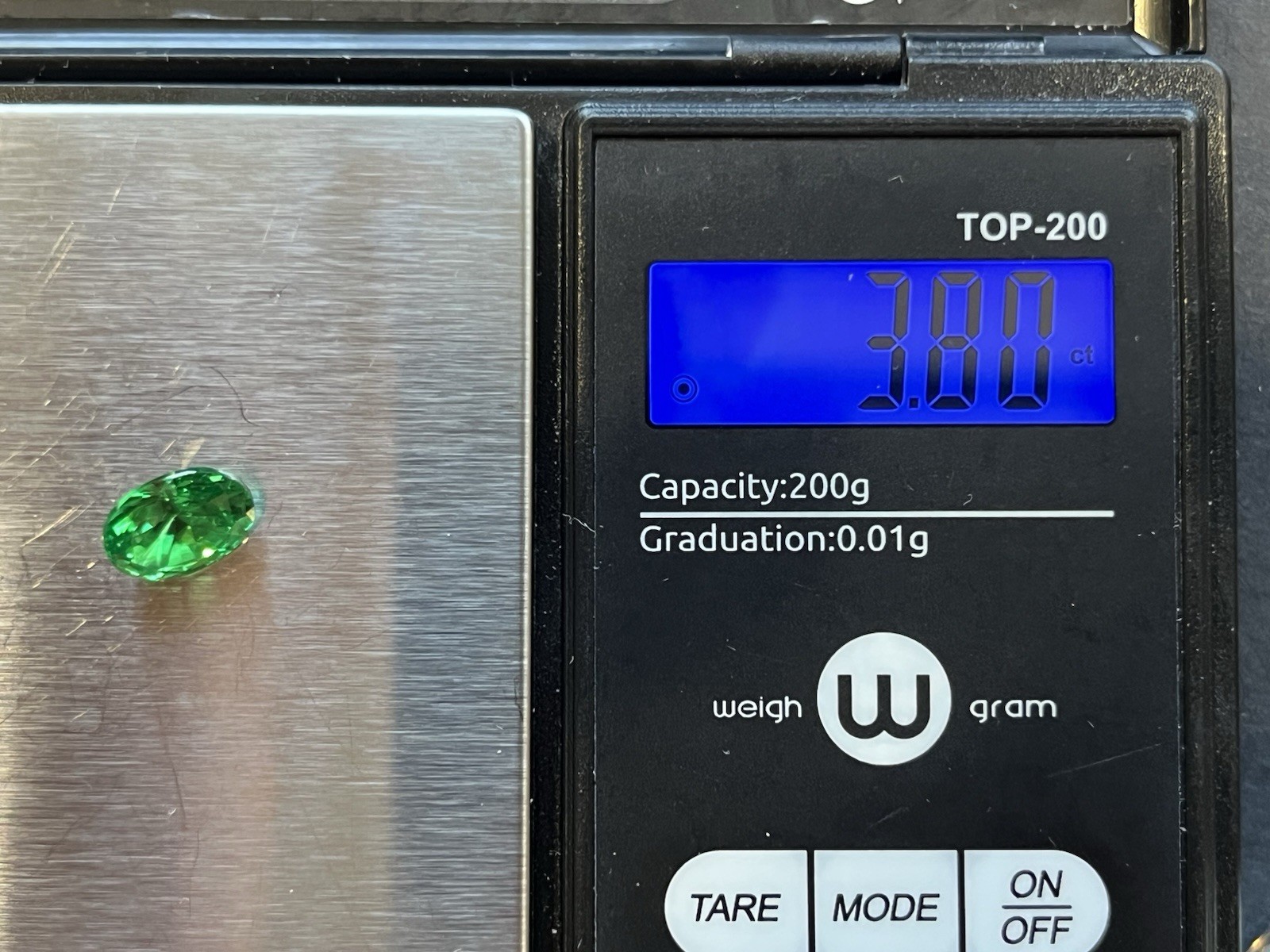 Green YAG (Yttrium Aluminum Garnet) Loose Gemstone – 3.80 Carat Oval Cut