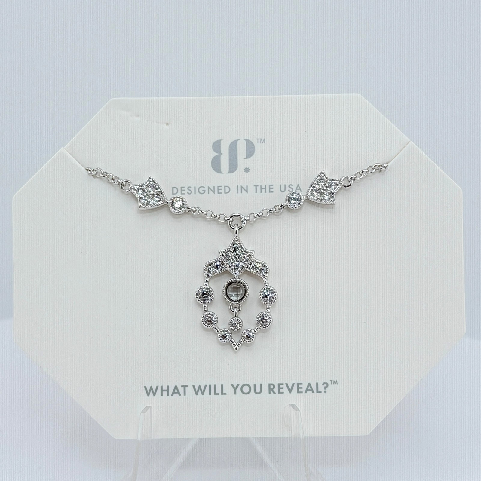 Bomb Party “The Milan Necklace” Smoky Quartz on Rhodium NK69021