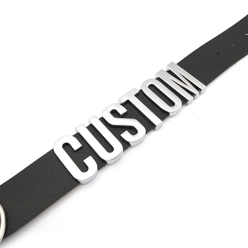 Leather Choker Collar Custom Letter Necklaces For Female YES DADDY HOTWIFE R7