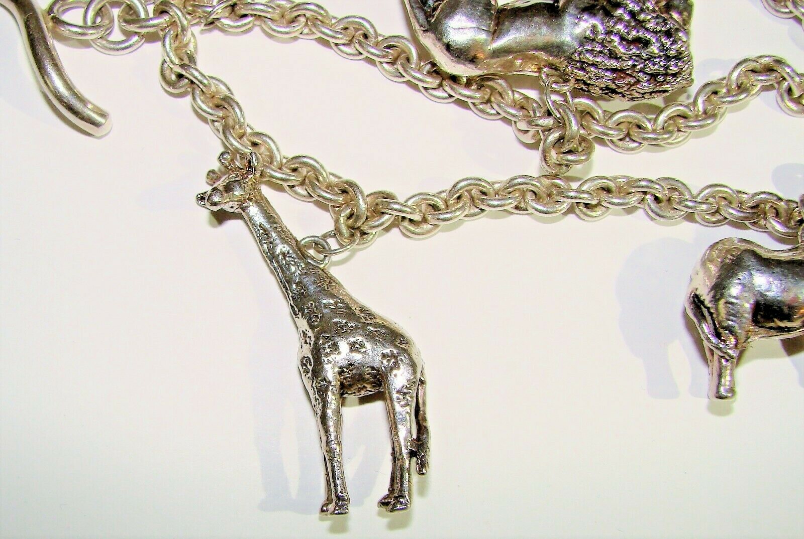 SUSAN CUMMINGS STERLING SILVER VINTAGE ENDANGERED SPECIES ANIMALS BRACELET LARGE