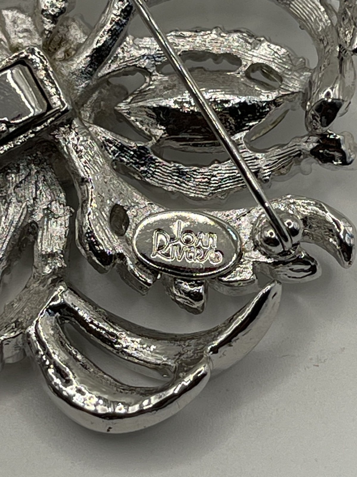 Joan Rivers Private Collection Crystal Flower Brooch Pin Removable Stem