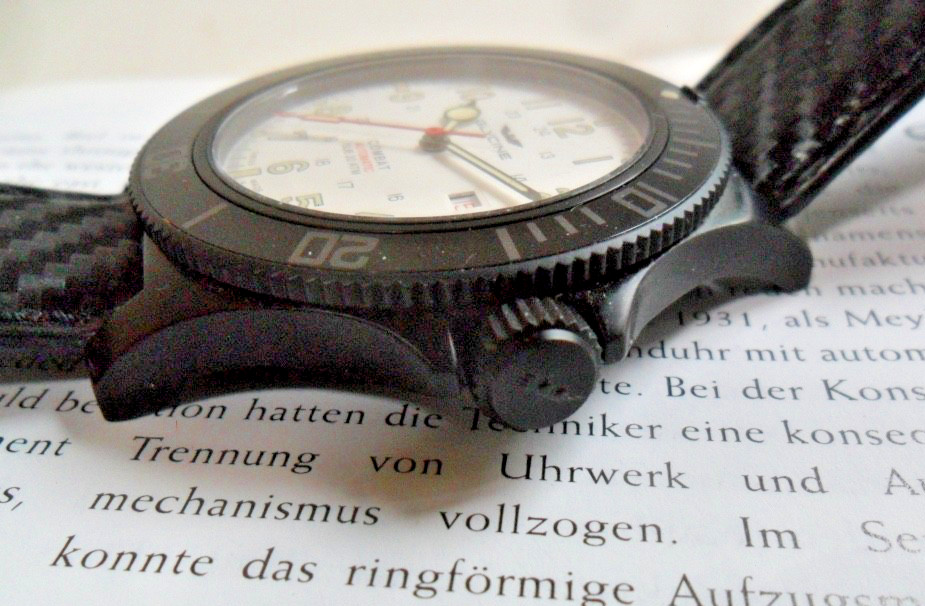 48.5 mm Black S/S Men’s Glycine SUB Combat 200M Military Automatic Watch GL0190