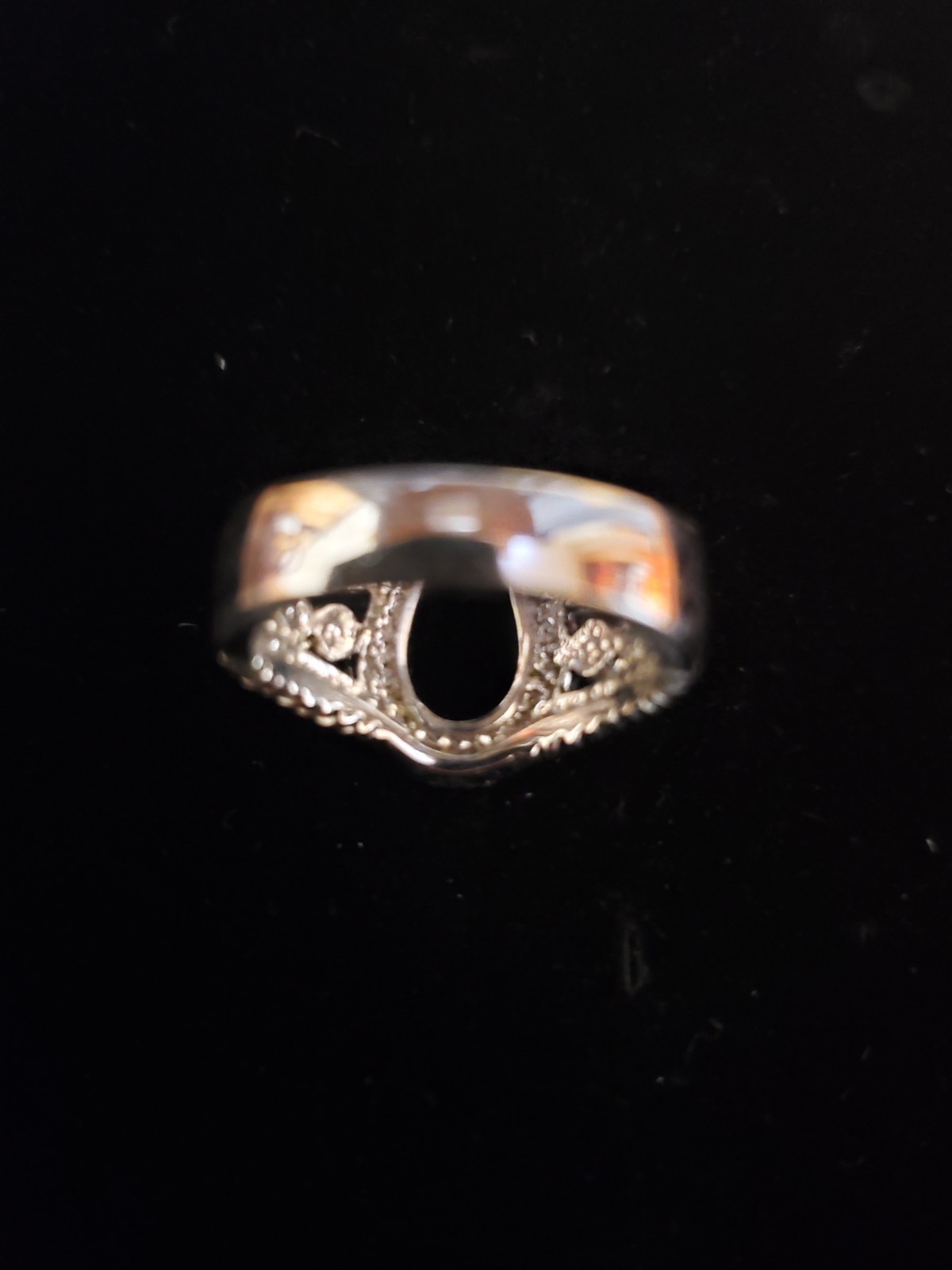 New RSC Covenant Silver Plated Hematite Horse Shoe Ring Size 6 Women’s Gift