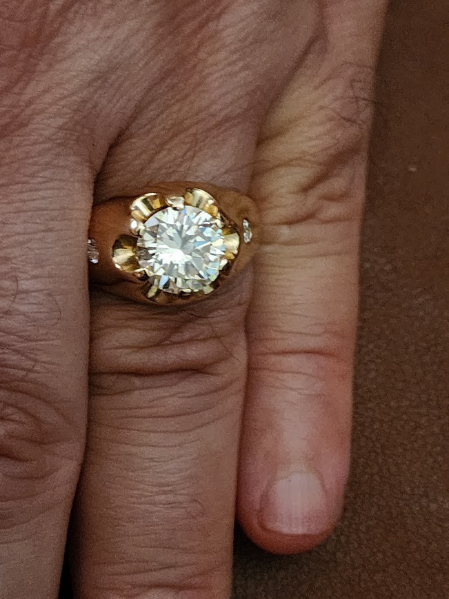 GIA CERTIFIED 14K YELLOW GOLD 2.72CT DIAMOND MENS RING 9.25 11.1GR