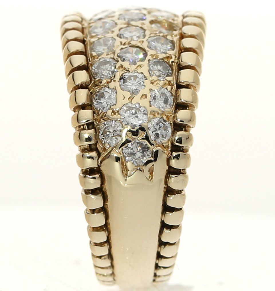 Natural Diamond Anniversary Wedding Band Ring 1.05CT 14K Yellow Gold 10.3MM Sz 5