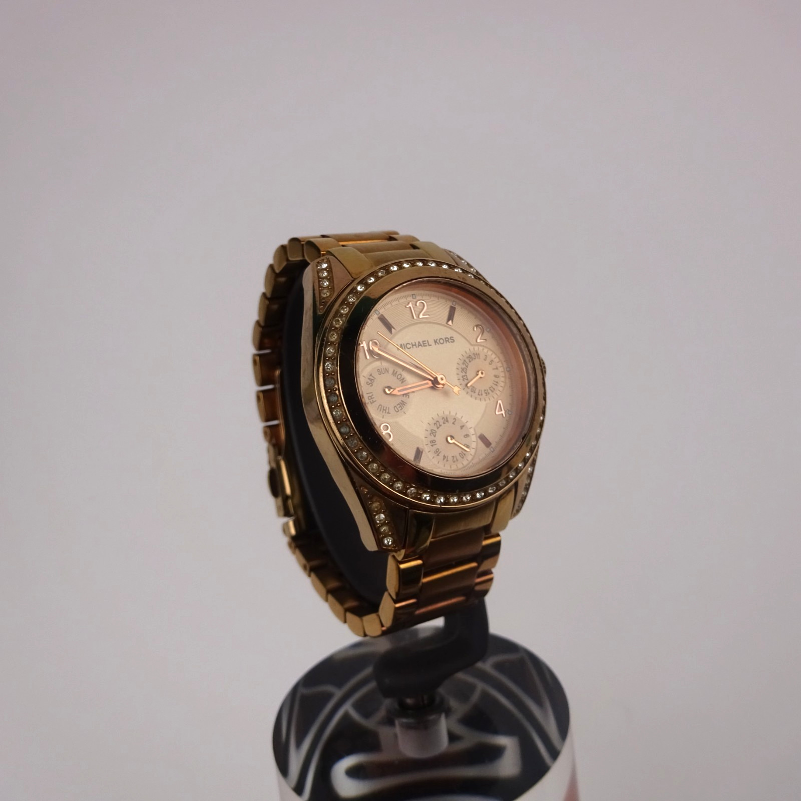 Michael Kors MK5613 Rose Gold Tone Day Date Gem Set VERY SMALL SIZE 15.5cm