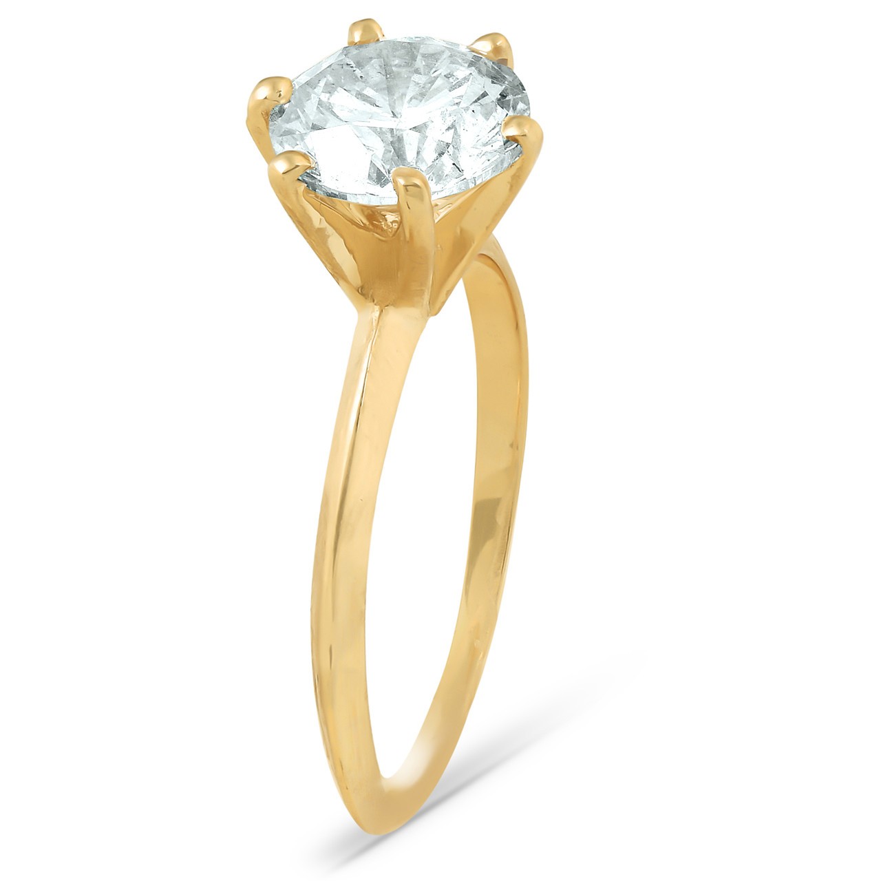 Certified 3Ct Diamond Solitaire 14k Gold Engagement Ring Lab Grown (GH,VS2-SI1)