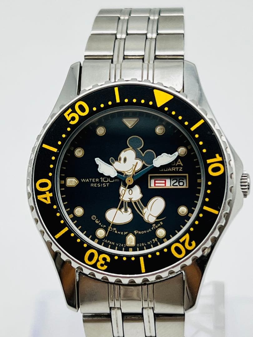 Vintage SEIKO ALBA Mickey Mouse Quartz Watch V243-0060 Untested For Repair
