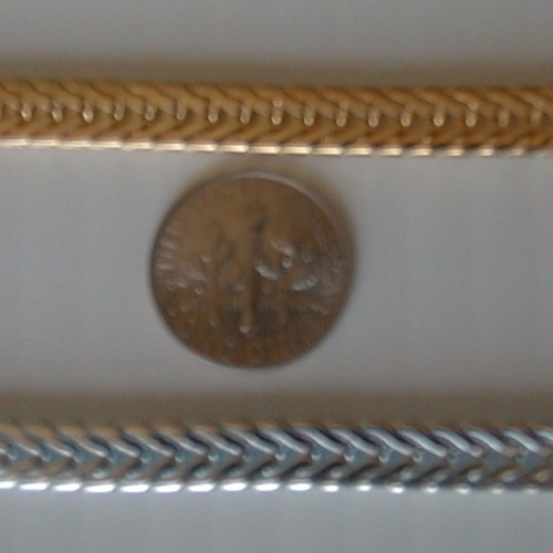 GOLD PLATED HERRINGBONE 7MM CHAIN 15” EXTENDS TO 19” NEW BY ASPEN DESIGNS