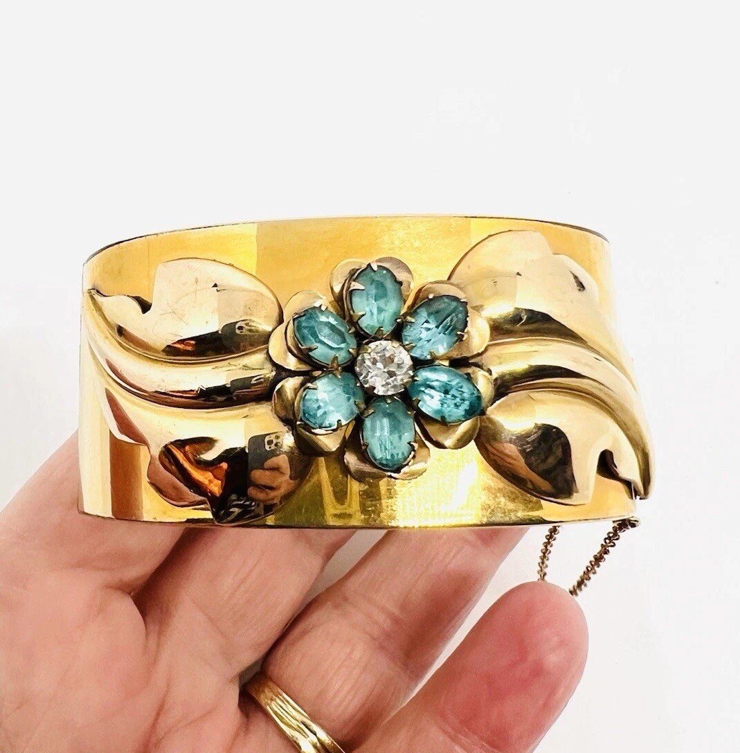 Chunky Wide LUSTERN Gold Filled Bangle Bracelet 51gm Signed Vintage Jewelry